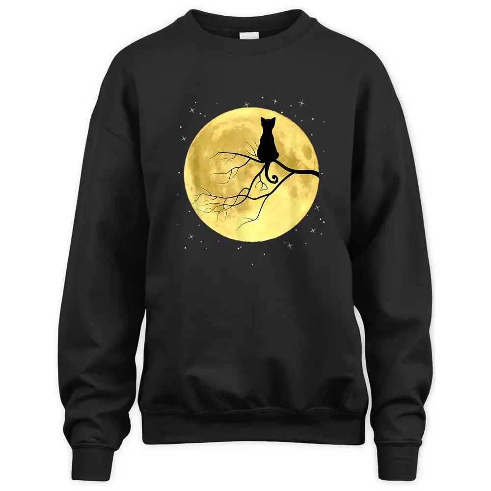 Cat On Moon Mystical Halloween Sweatshirt Cat On Moon Mystical Halloween Sweatshirt