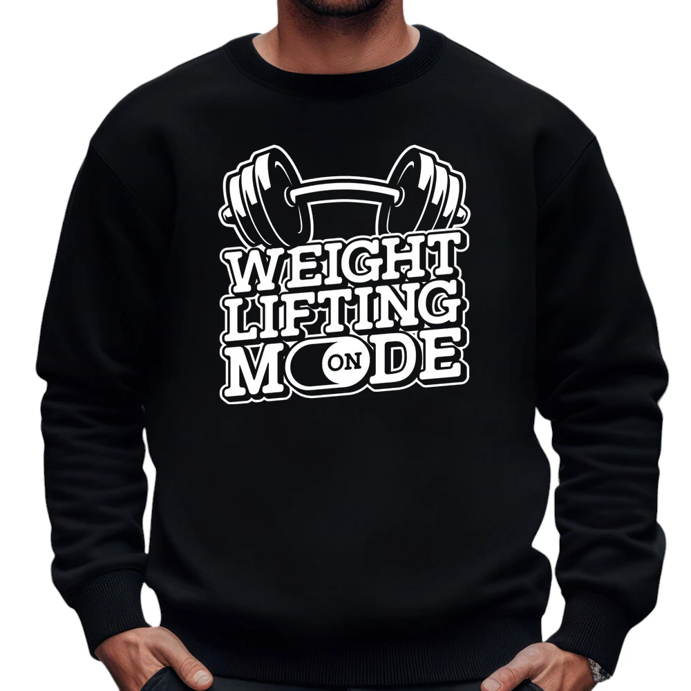 Weight Lifting On Mode Sweatshirt – Black Weight Lifting On Mode Sweatshirt – Black