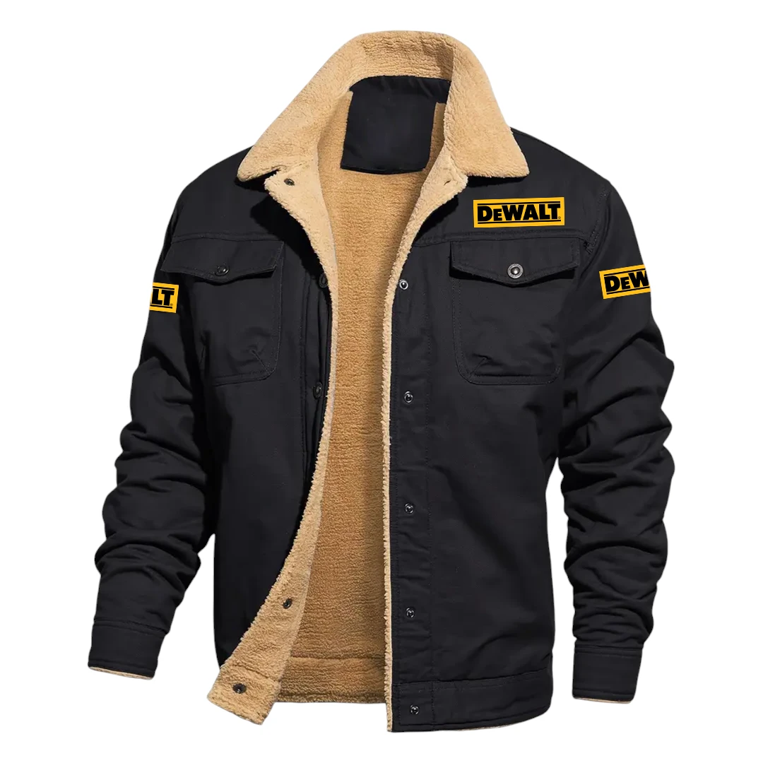 DeWALT Jacket Fleece-lined Thick Jacket Warm Thick Coat With Fur Lapel Collar Coat HIHI020125Y10FLJDEW DeWALT Jacket Fleece-lined Thick Jacket Warm Thick Coat With Fur Lapel Collar Coat HIHI020125Y10FLJDEW