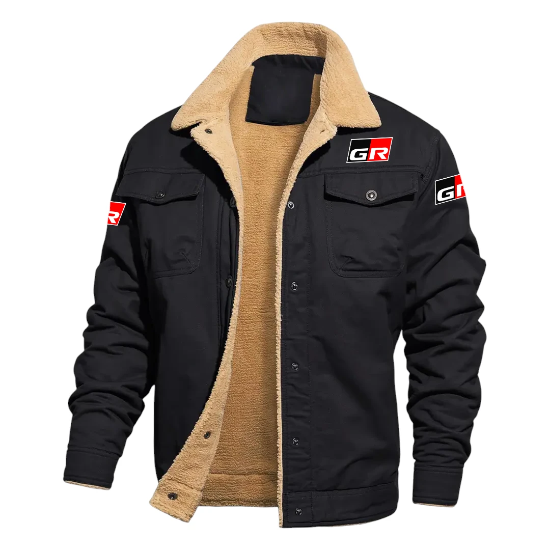 Toyota Gazoo Racing Jacket Fleece-lined Thick Jacket Warm Thick Coat With Fur Lapel Collar Coat HIHI080125Y10FLJTGR Toyota Gazoo Racing Jacket Fleece-lined Thick Jacket Warm Thick Coat With Fur Lapel Collar Coat HIHI080125Y10FLJTGR