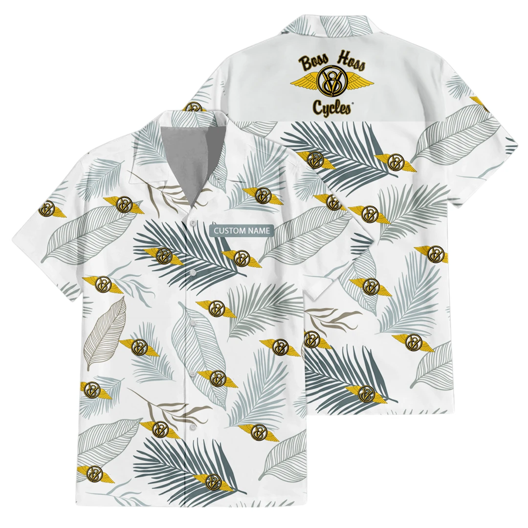 Boss Hoss Cycles Hawaiian Shirt Tropical Leaves Seamless Pattern All-over Print Summer Gift, Custom Name HIHI160125Y7HWLS1BHC Boss Hoss Cycles Hawaiian Shirt Tropical Leaves Seamless Pattern All-over Print Summer Gift, Custom Name HIHI160125Y7HWLS1BHC
