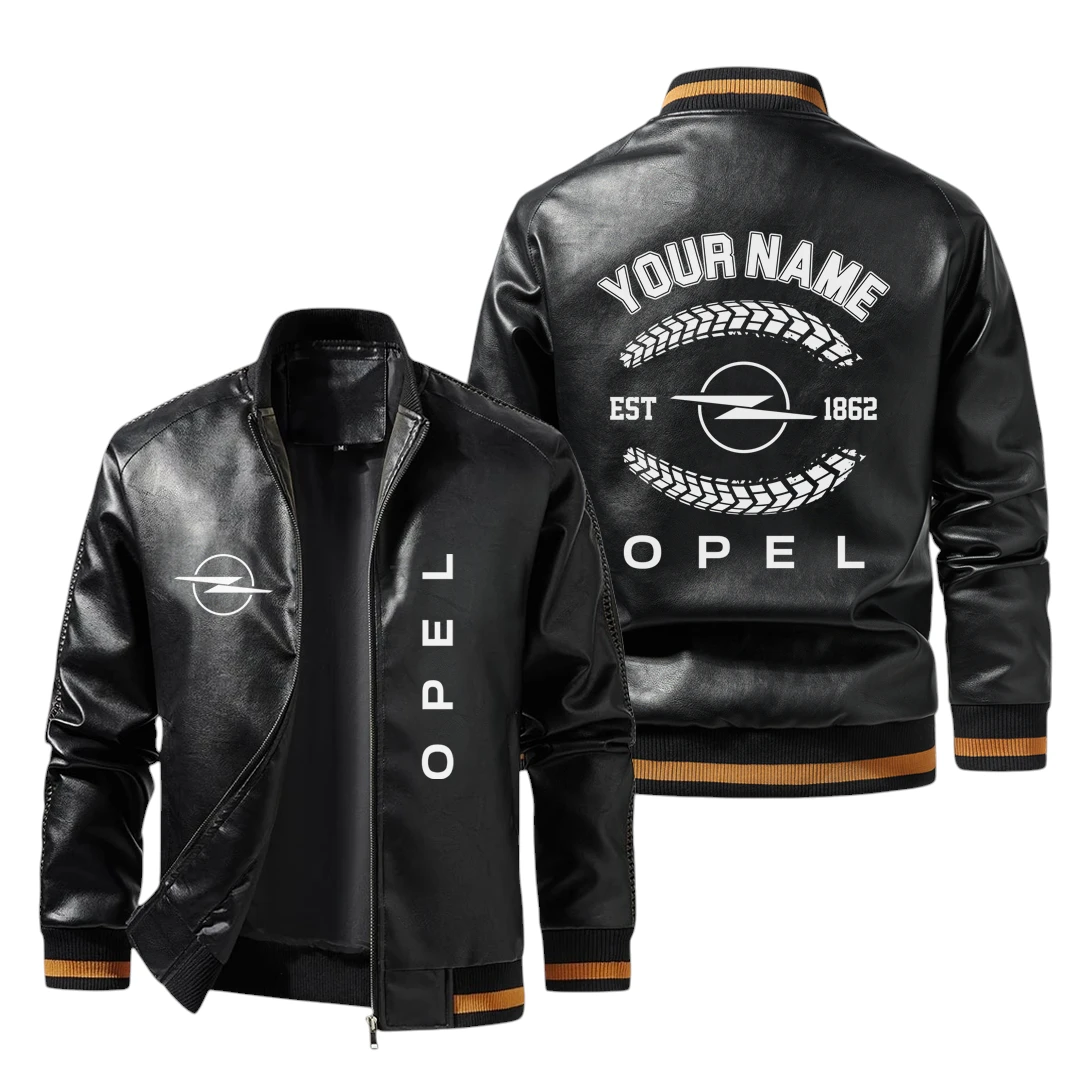 Vintage Opel Exclusive Logo Jacket Est 1862, Classic Ribbed Collar and Striped Cuffs, Custom Name HIDI260225Y12LJ93OPE Vintage Opel Exclusive Logo Jacket Est 1862, Classic Ribbed Collar and Striped Cuffs, Custom Name HIDI260225Y12LJ93OPE