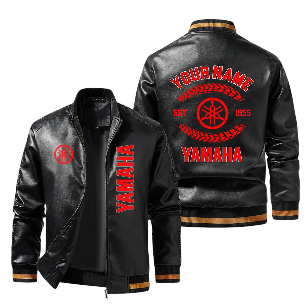 Vintage Yamaha Motor Exclusive Logo Jacket Est 1955, Classic Ribbed Collar and Striped Cuffs, Custom Name HIDI270225Y12LJ93YAM Vintage Yamaha Motor Exclusive Logo Jacket Est 1955, Classic Ribbed Collar and Striped Cuffs, Custom Name HIDI270225Y12LJ93YAM