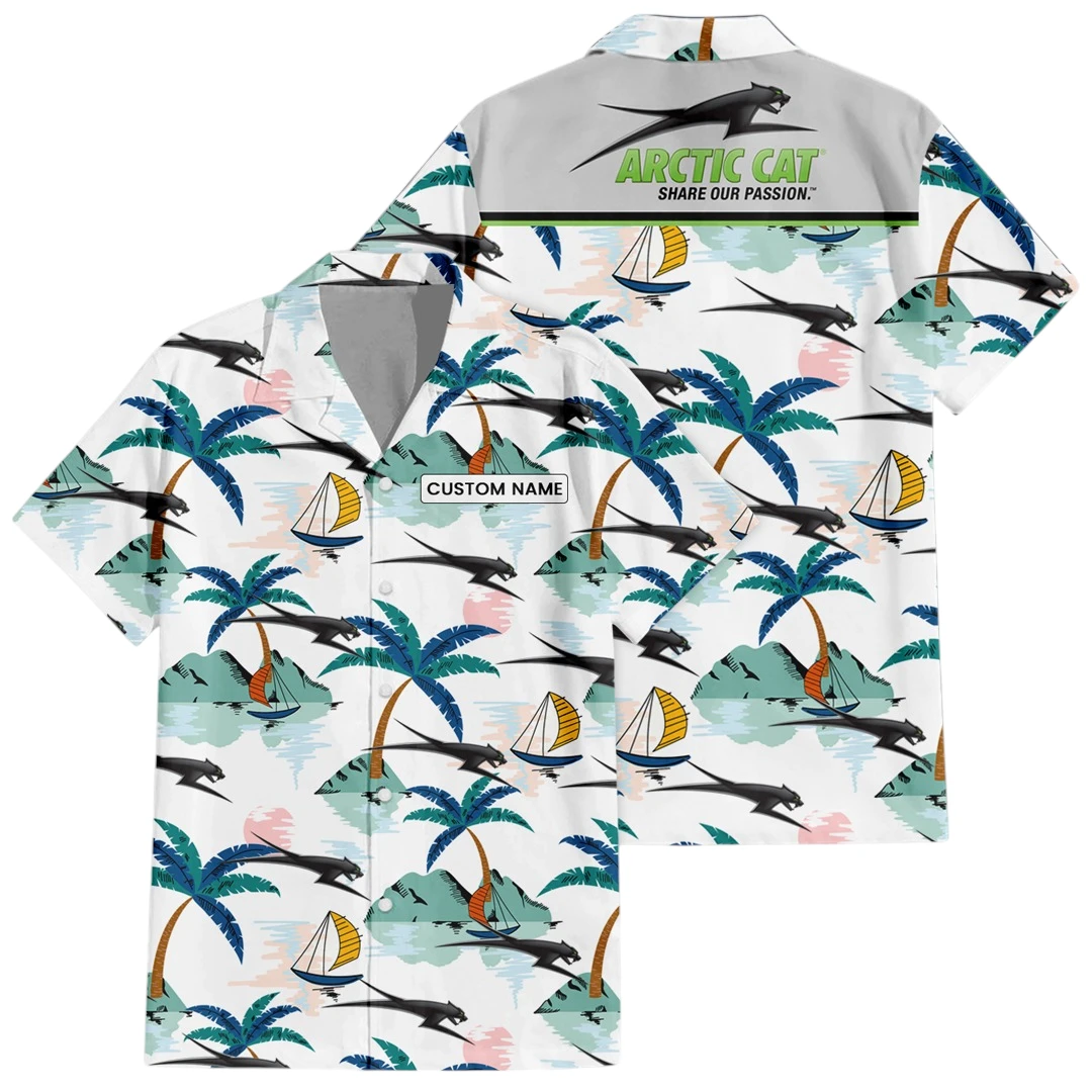 Arctic Cat Exclusive Logo Button Up Hawaiian Shirt Tropical Landscape Pattern All-over Print, Custom Name HIDI180225Y7HWLS2ARC Arctic Cat Exclusive Logo Button Up Hawaiian Shirt Tropical Landscape Pattern All-over Print, Custom Name HIDI180225Y7HWLS2ARC