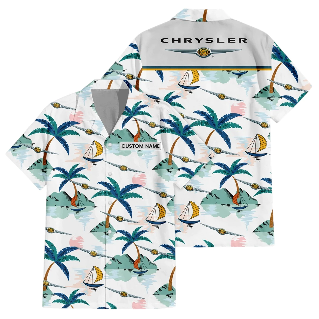 Chrysler Exclusive Logo Button Up Hawaiian Shirt Tropical Landscape Pattern All-over Print, Custom Name HIDI190225Y7HWLS2CHR Chrysler Exclusive Logo Button Up Hawaiian Shirt Tropical Landscape Pattern All-over Print, Custom Name HIDI190225Y7HWLS2CHR