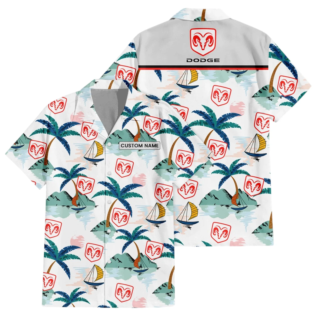 Dodge Exclusive Logo Button Up Hawaiian Shirt Tropical Landscape Pattern All-over Print, Custom Name HIDI190225Y7HWLS2DOD Dodge Exclusive Logo Button Up Hawaiian Shirt Tropical Landscape Pattern All-over Print, Custom Name HIDI190225Y7HWLS2DOD