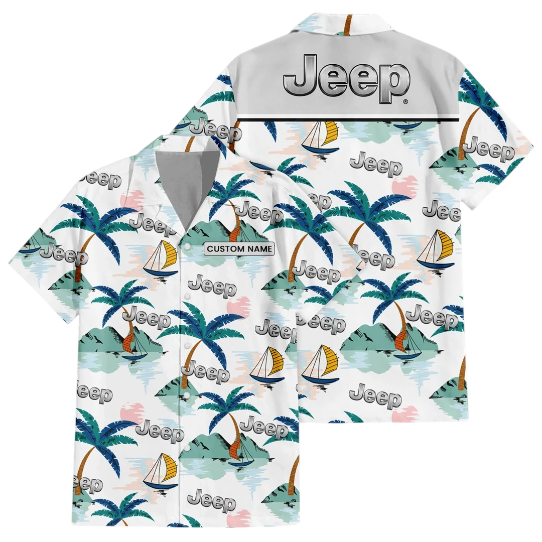 Jeep Exclusive Logo Button Up Hawaiian Shirt Tropical Landscape Pattern All-over Print, Custom Name HIDI200225Y7HWLS2JEE Jeep Exclusive Logo Button Up Hawaiian Shirt Tropical Landscape Pattern All-over Print, Custom Name HIDI200225Y7HWLS2JEE