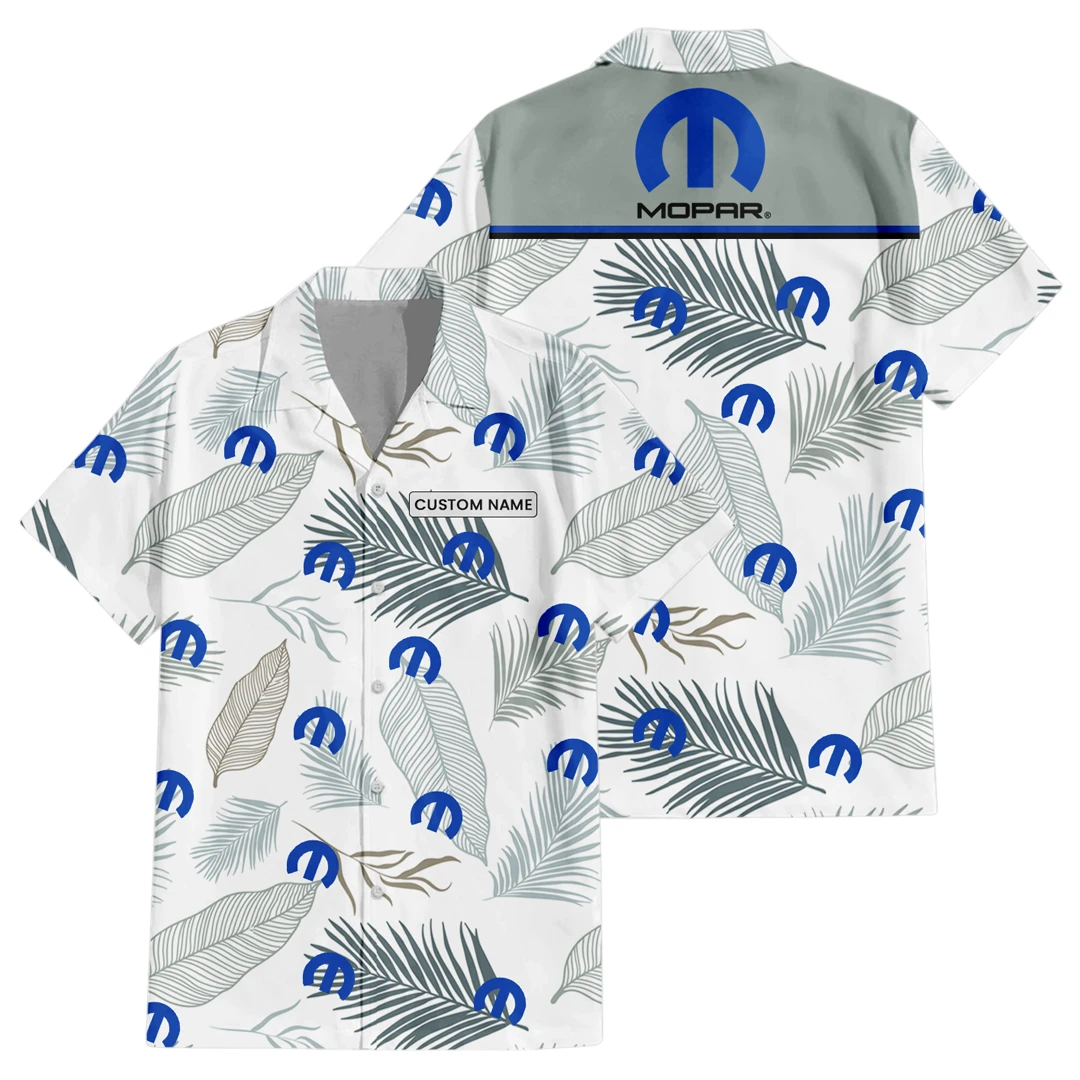 Mopar Exclusive Logo Button Up Hawaiian Shirt Tropical Leaves Seamless Pattern All-over Print, Custom Name HIHI180225Y7HWLS1MOP Mopar Exclusive Logo Button Up Hawaiian Shirt Tropical Leaves Seamless Pattern All-over Print, Custom Name HIHI180225Y7HWLS1MOP