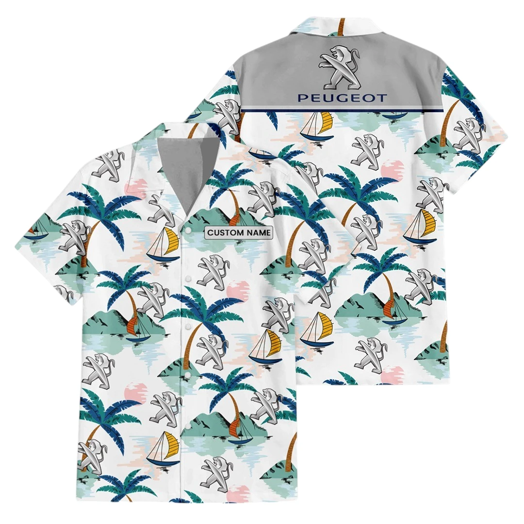 Peugeot Exclusive Logo Button Up Hawaiian Shirt Tropical Landscape Pattern All-over Print, Custom Name HIDI210225Y7HWLS2PEU Peugeot Exclusive Logo Button Up Hawaiian Shirt Tropical Landscape Pattern All-over Print, Custom Name HIDI210225Y7HWLS2PEU