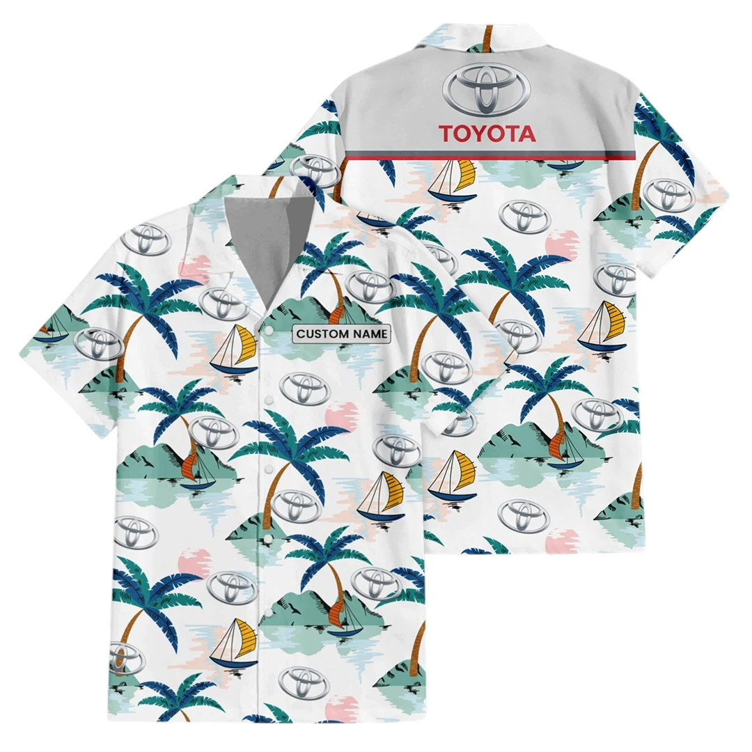 Toyota Exclusive Logo Button Up Hawaiian Shirt Tropical Landscape Pattern All-over Print, Custom Name HIDI200225Y7HWLS2TOY Toyota Exclusive Logo Button Up Hawaiian Shirt Tropical Landscape Pattern All-over Print, Custom Name HIDI200225Y7HWLS2TOY