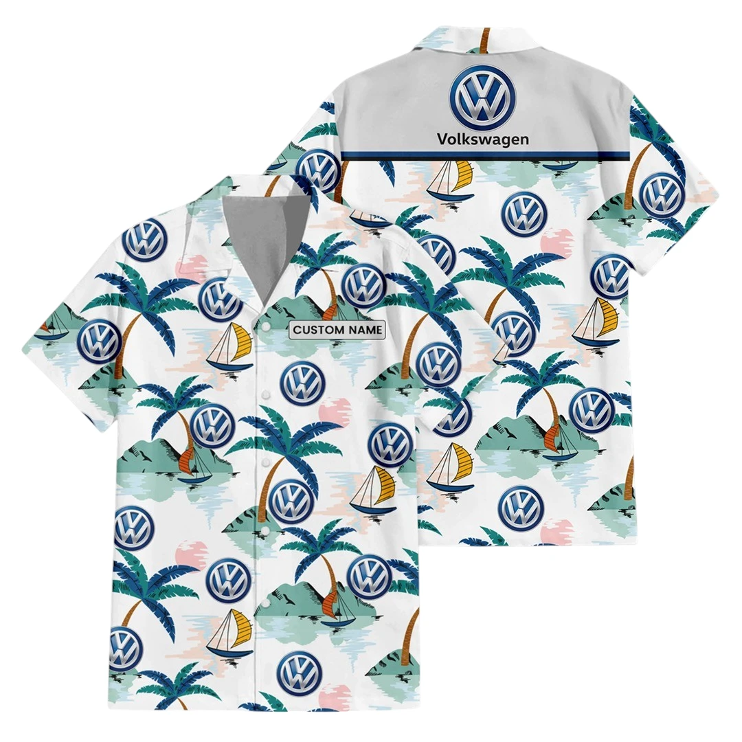 Volkswagen Exclusive Logo Button Up Hawaiian Shirt Tropical Landscape Pattern All-over Print, Custom Name HIDI210225Y7HWLS2VOL Volkswagen Exclusive Logo Button Up Hawaiian Shirt Tropical Landscape Pattern All-over Print, Custom Name HIDI210225Y7HWLS2VOL