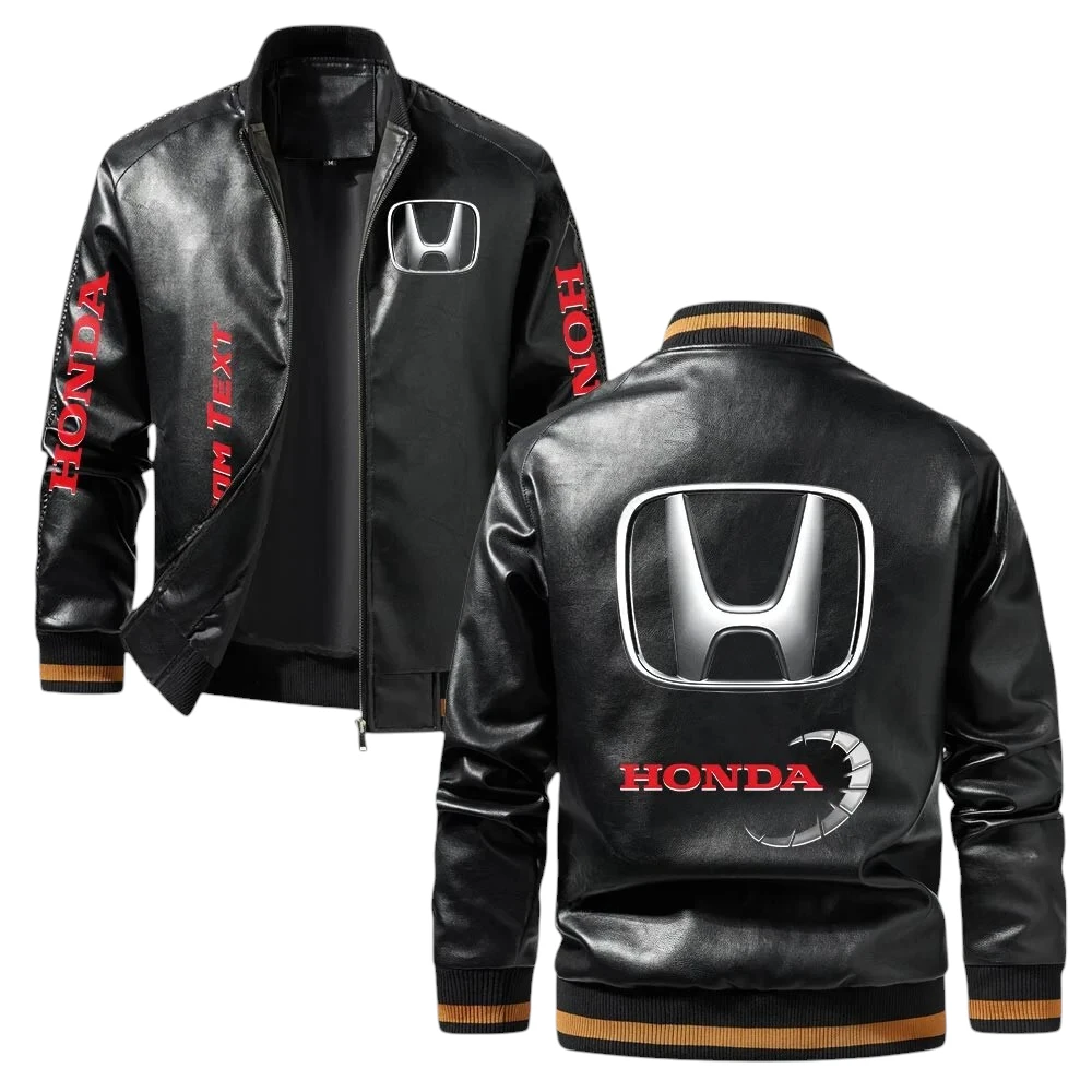 Vintage Honda Exclusive Logo Jacket, Classic Ribbed Collar and Striped Cuffs, Custom Name TN21032025Y12LJ93CT1HON Vintage Honda Exclusive Logo Jacket, Classic Ribbed Collar and Striped Cuffs, Custom Name TN21032025Y12LJ93CT1HON