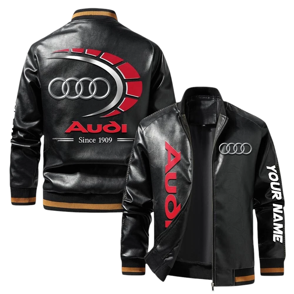 Vintage Audi Exclusive Logo Jacket, Classic Ribbed Collar and Striped Cuffs, Custom Name TN21032025Y12LJ93CT2AUD Vintage Audi Exclusive Logo Jacket, Classic Ribbed Collar and Striped Cuffs, Custom Name TN21032025Y12LJ93CT2AUD