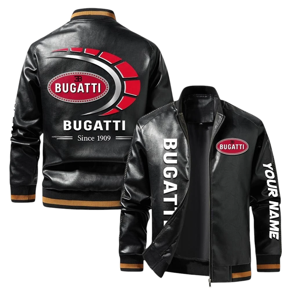 Vintage Bugatti Exclusive Logo Jacket, Classic Ribbed Collar and Striped Cuffs, Custom Name TN21032025Y12LJ93CT2BUG Vintage Bugatti Exclusive Logo Jacket, Classic Ribbed Collar and Striped Cuffs, Custom Name TN21032025Y12LJ93CT2BUG