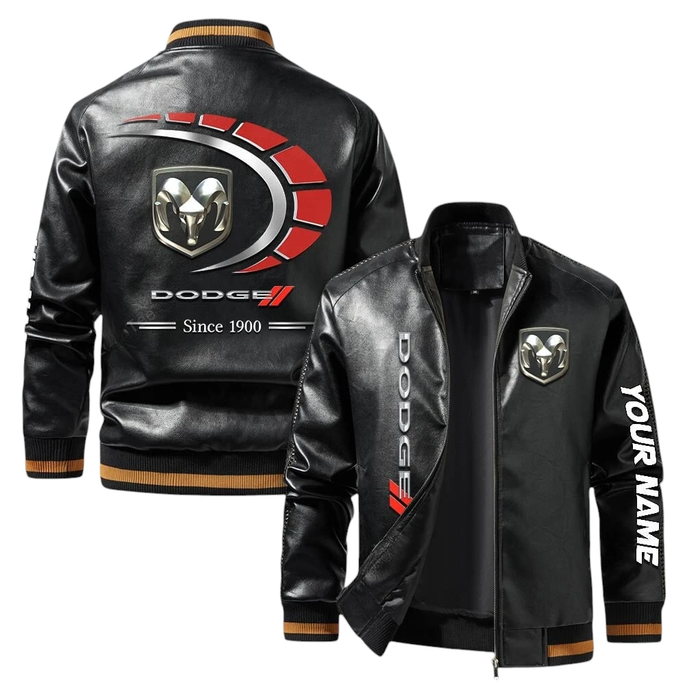 Vintage Dodge Exclusive Logo Jacket, Classic Ribbed Collar and Striped Cuffs, Custom Name TN21032025Y12LJ93CT2DOD Vintage Dodge Exclusive Logo Jacket, Classic Ribbed Collar and Striped Cuffs, Custom Name TN21032025Y12LJ93CT2DOD