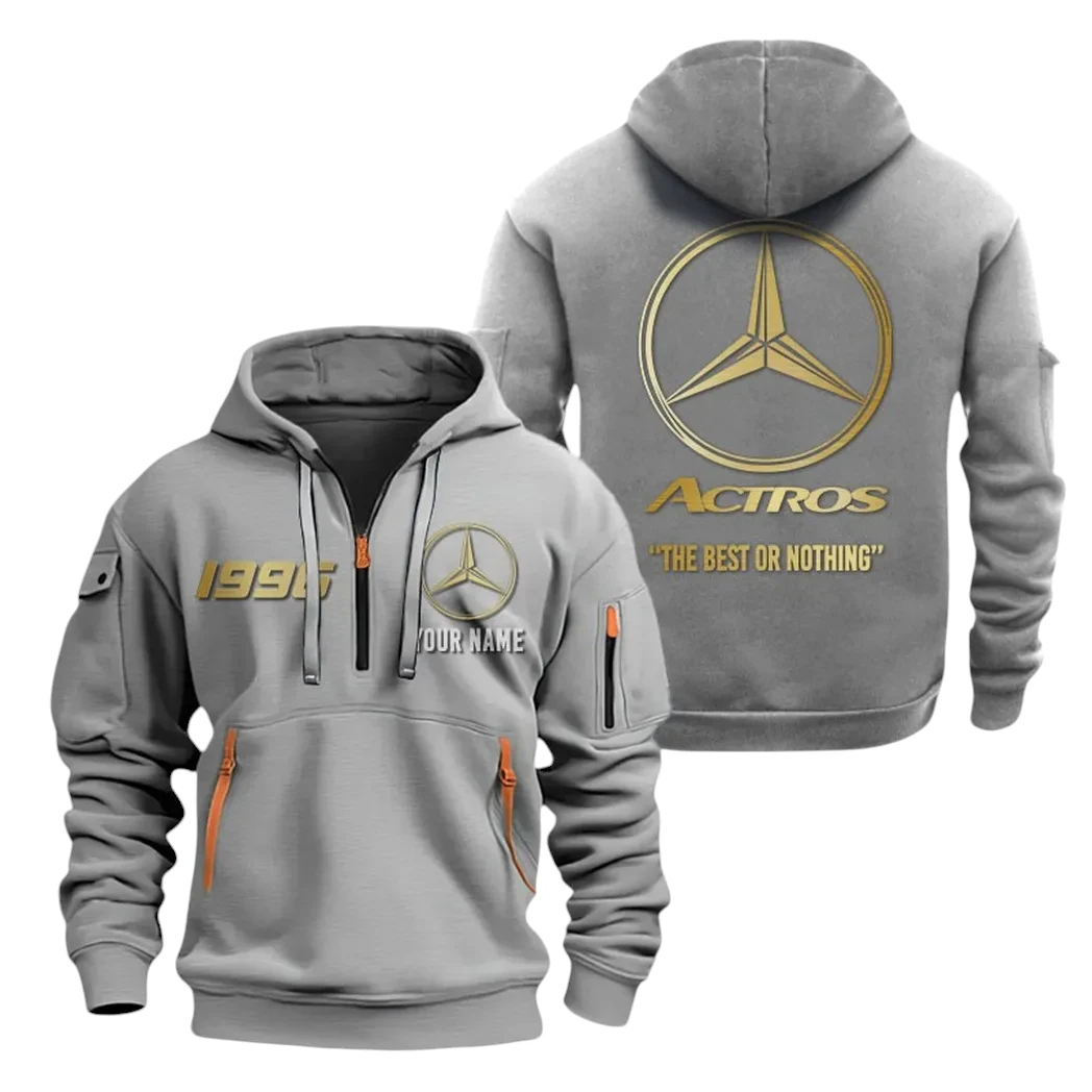 Actros Half Zip Hoodie, Sports Hooded Multi-Pockets, Custom Name TN0030325Y25QZ2HCT1ACT Actros Half Zip Hoodie, Sports Hooded Multi-Pockets, Custom Name TN0030325Y25QZ2HCT1ACT
