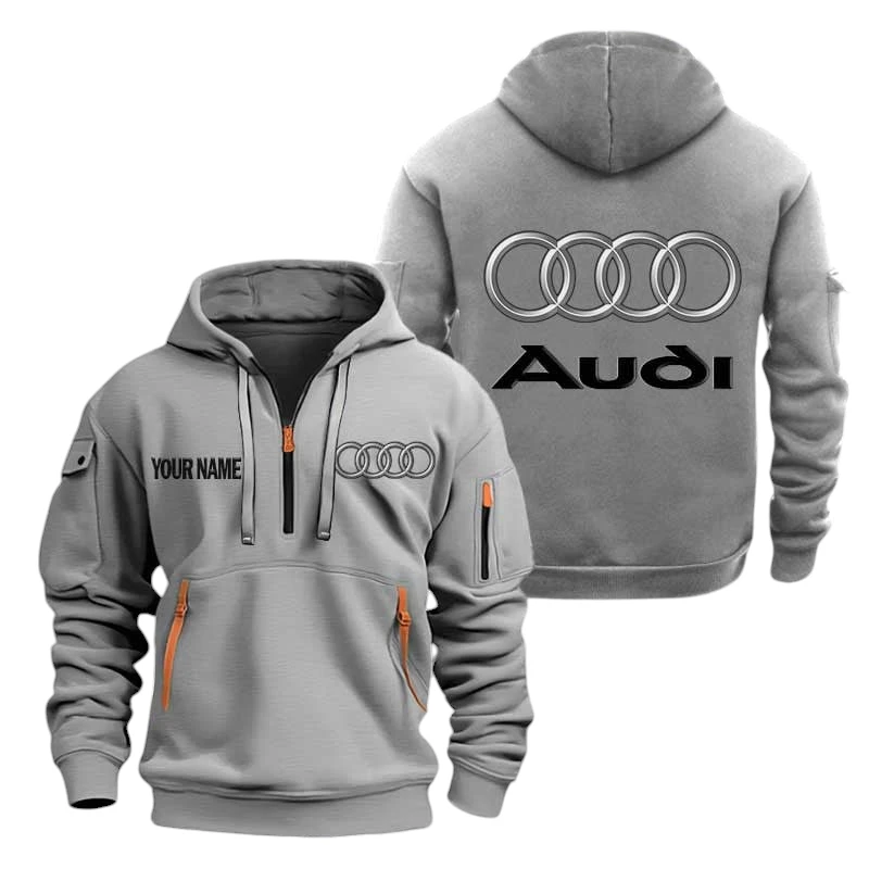 Audi Half Zip Hoodie, Sports Hooded Multi-Pockets, Custom Name TN100325Y25QZ2HCT2AUD Audi Half Zip Hoodie, Sports Hooded Multi-Pockets, Custom Name TN100325Y25QZ2HCT2AUD