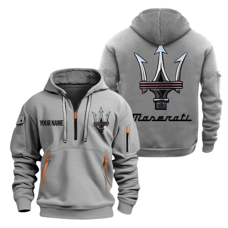 Maserati Half Zip Hoodie, Sports Hooded Multi-Pockets, Custom Name TN100325Y25QZ2HCT2MAS Maserati Half Zip Hoodie, Sports Hooded Multi-Pockets, Custom Name TN100325Y25QZ2HCT2MAS