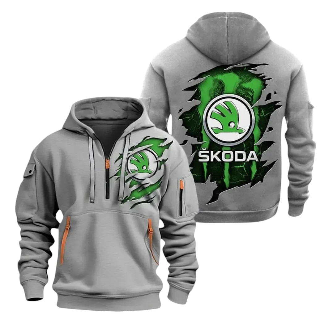 Skoda Half Zip Hoodie, Sports Hooded Multi-Pockets TN100325Y25QZ2HCT2SKO Skoda Half Zip Hoodie, Sports Hooded Multi-Pockets TN100325Y25QZ2HCT2SKO