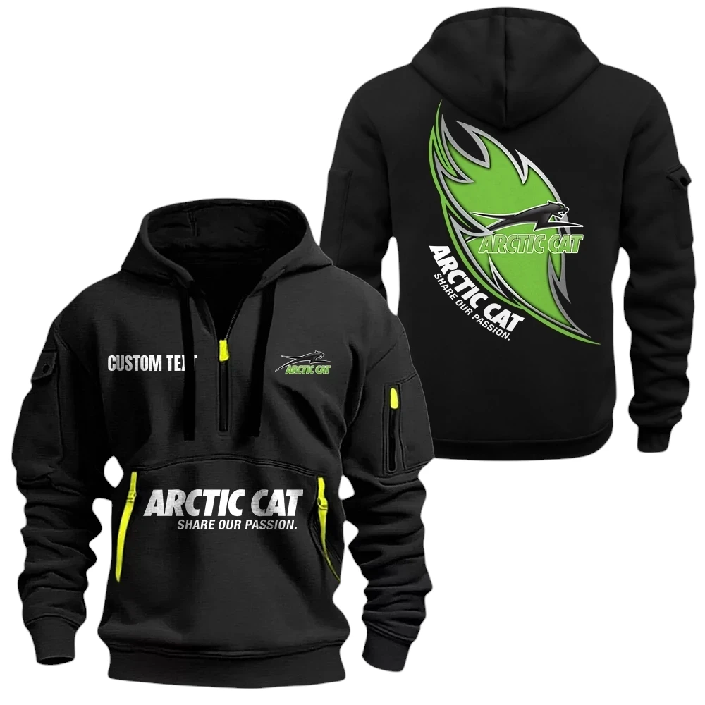 Arctic Cat Half Zip Hoodie, Sports Hooded Multi-Pockets, Custom Name TNR260325Y25QZ2HCT1ARC Arctic Cat Half Zip Hoodie, Sports Hooded Multi-Pockets, Custom Name TNR260325Y25QZ2HCT1ARC