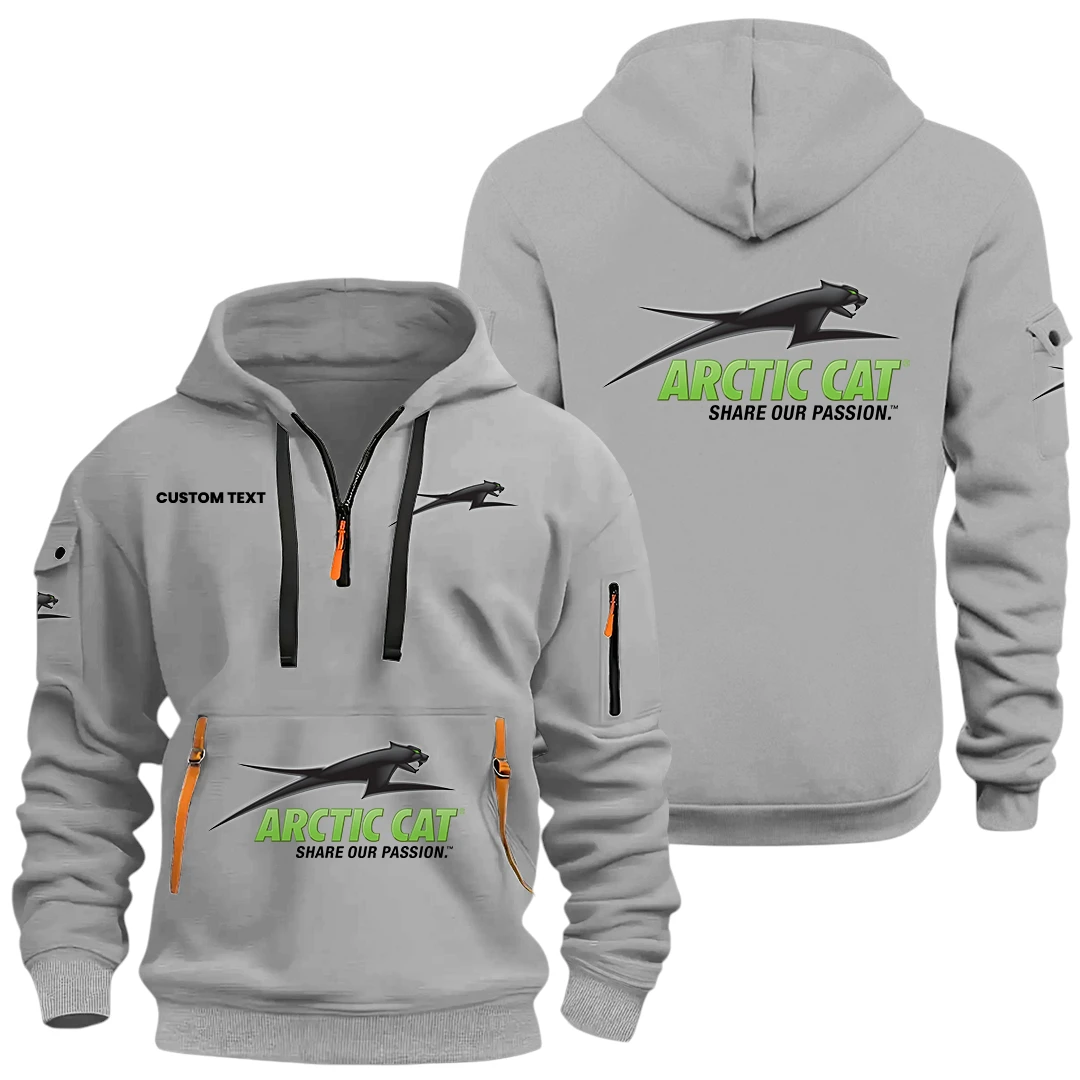 Arctic Cat Half Zip Hoodie, Sports Hooded Multi-Pockets, Custom Name HIDI010325Y25QZ2HARC Arctic Cat Half Zip Hoodie, Sports Hooded Multi-Pockets, Custom Name HIDI010325Y25QZ2HARC
