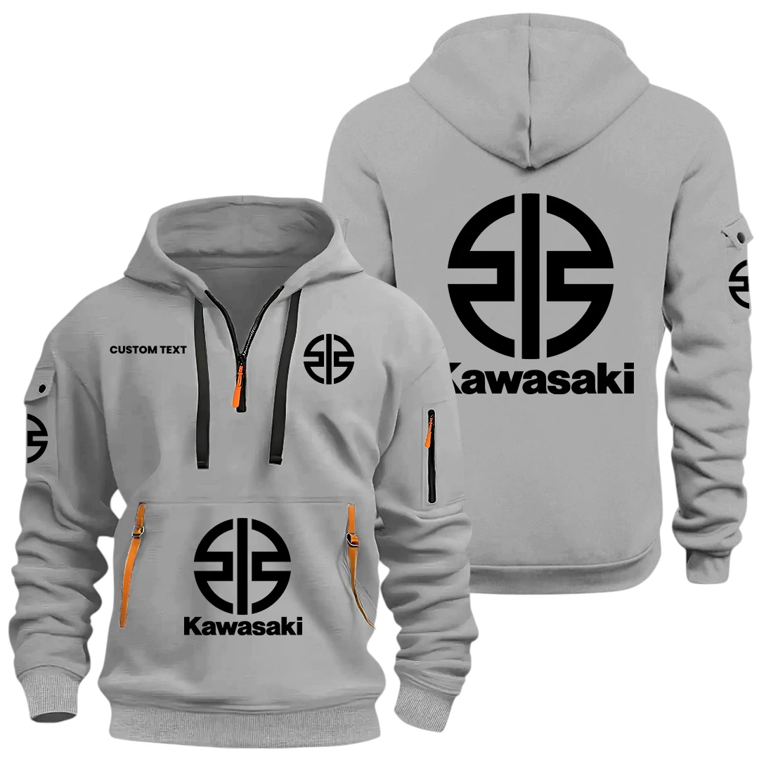 Kawasaki Motors Half Zip Hoodie, Sports Hooded Multi-Pockets, Custom Name HIDI050325Y25QZ2HKAM Kawasaki Motors Half Zip Hoodie, Sports Hooded Multi-Pockets, Custom Name HIDI050325Y25QZ2HKAM