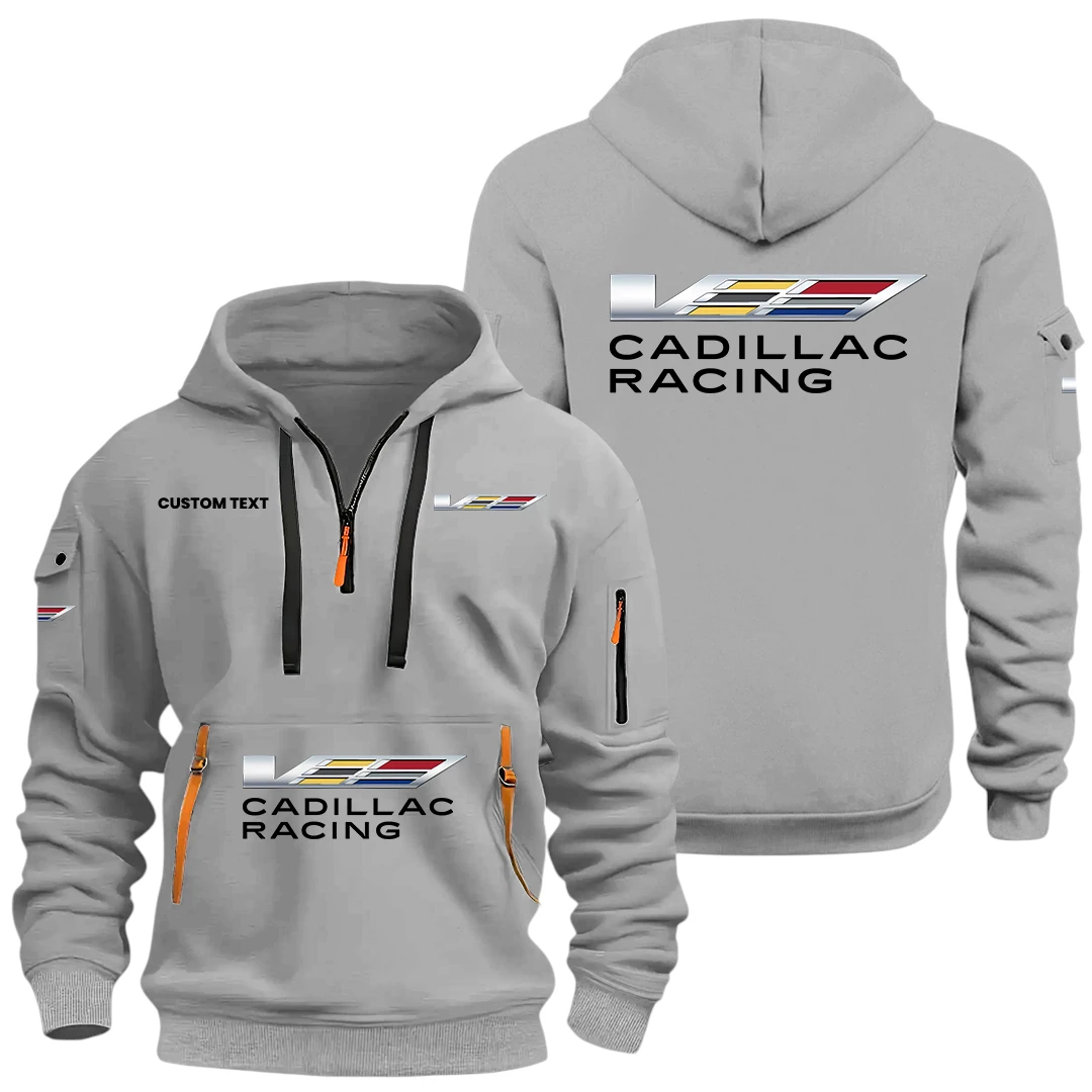 Cadillac Racing Half Zip Hoodie, Sports Hooded Multi-Pockets, Custom Name HIDI060325Y25QZ2HCAR Cadillac Racing Half Zip Hoodie, Sports Hooded Multi-Pockets, Custom Name HIDI060325Y25QZ2HCAR
