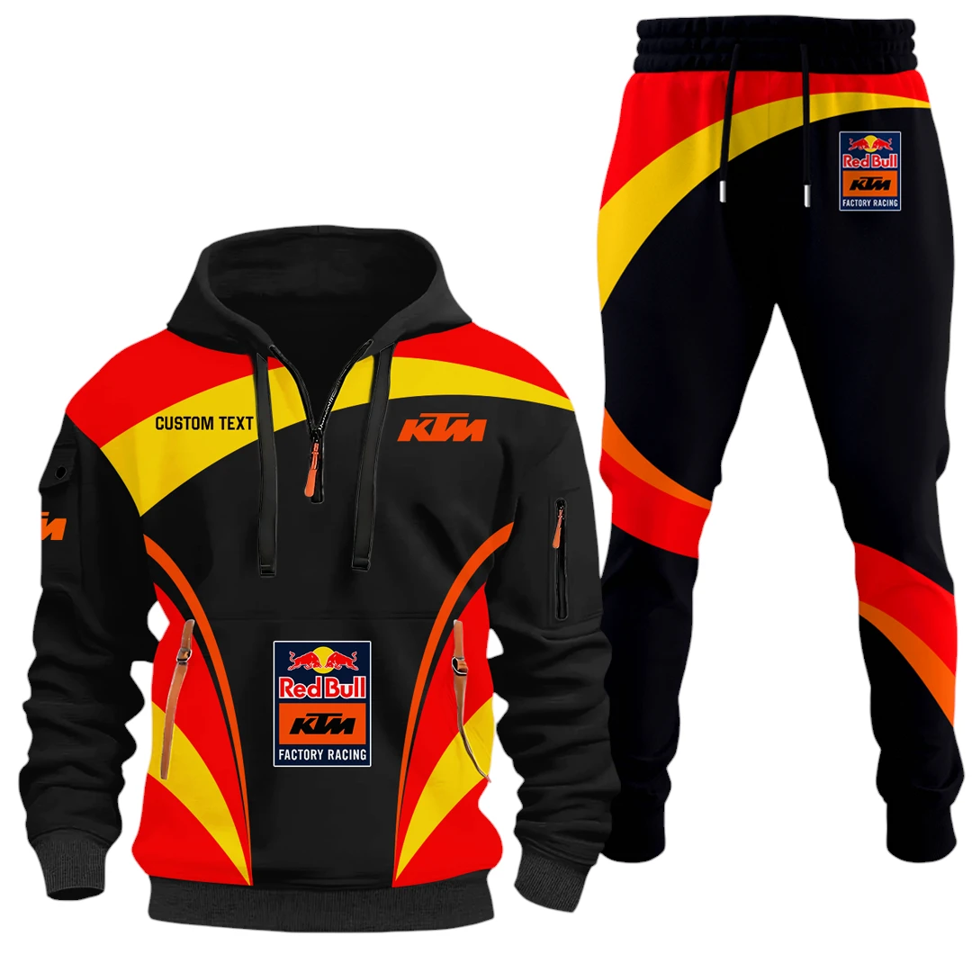 Red Bull KTM Factory Racing Half Zip Hoodie x Long Pants Set All-over Print, Custom Name HIDI110325Y26QZ3HKTM Red Bull KTM Factory Racing Half Zip Hoodie x Long Pants Set All-over Print, Custom Name HIDI110325Y26QZ3HKTM