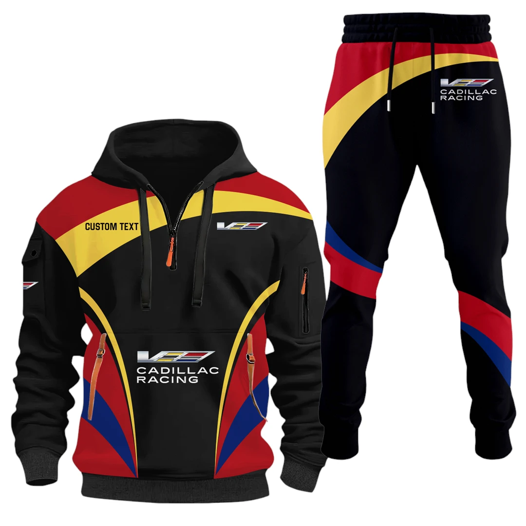 Cadillac Racing Half Zip Hoodie x Long Pants Set All-over Print, Custom Name HIDI120325Y26QZ3HCAR Cadillac Racing Half Zip Hoodie x Long Pants Set All-over Print, Custom Name HIDI120325Y26QZ3HCAR