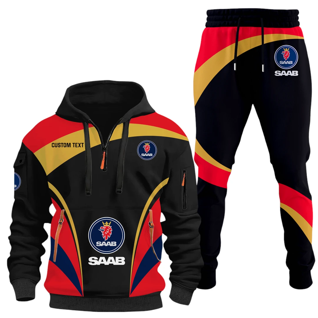 Saab Half Zip Hoodie x Long Pants Set All-over Print, Custom Name HIDI140325Y26QZ3HSAA Saab Half Zip Hoodie x Long Pants Set All-over Print, Custom Name HIDI140325Y26QZ3HSAA