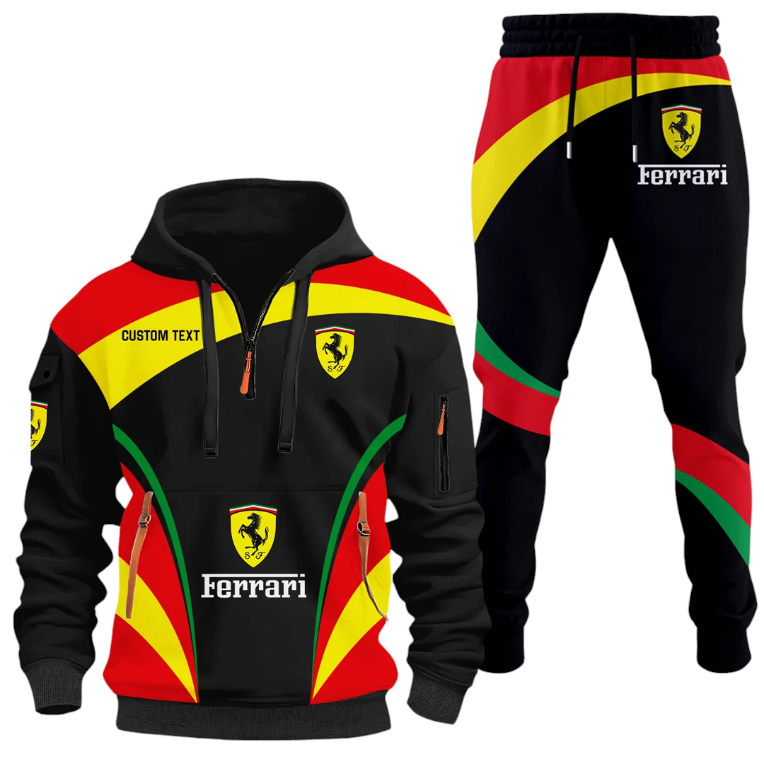 Scuderia Ferrari F1 Half Zip Hoodie x Long Pants Set All-over Print, Custom Name HIDI110325Y26QZ3HSF1 Scuderia Ferrari F1 Half Zip Hoodie x Long Pants Set All-over Print, Custom Name HIDI110325Y26QZ3HSF1