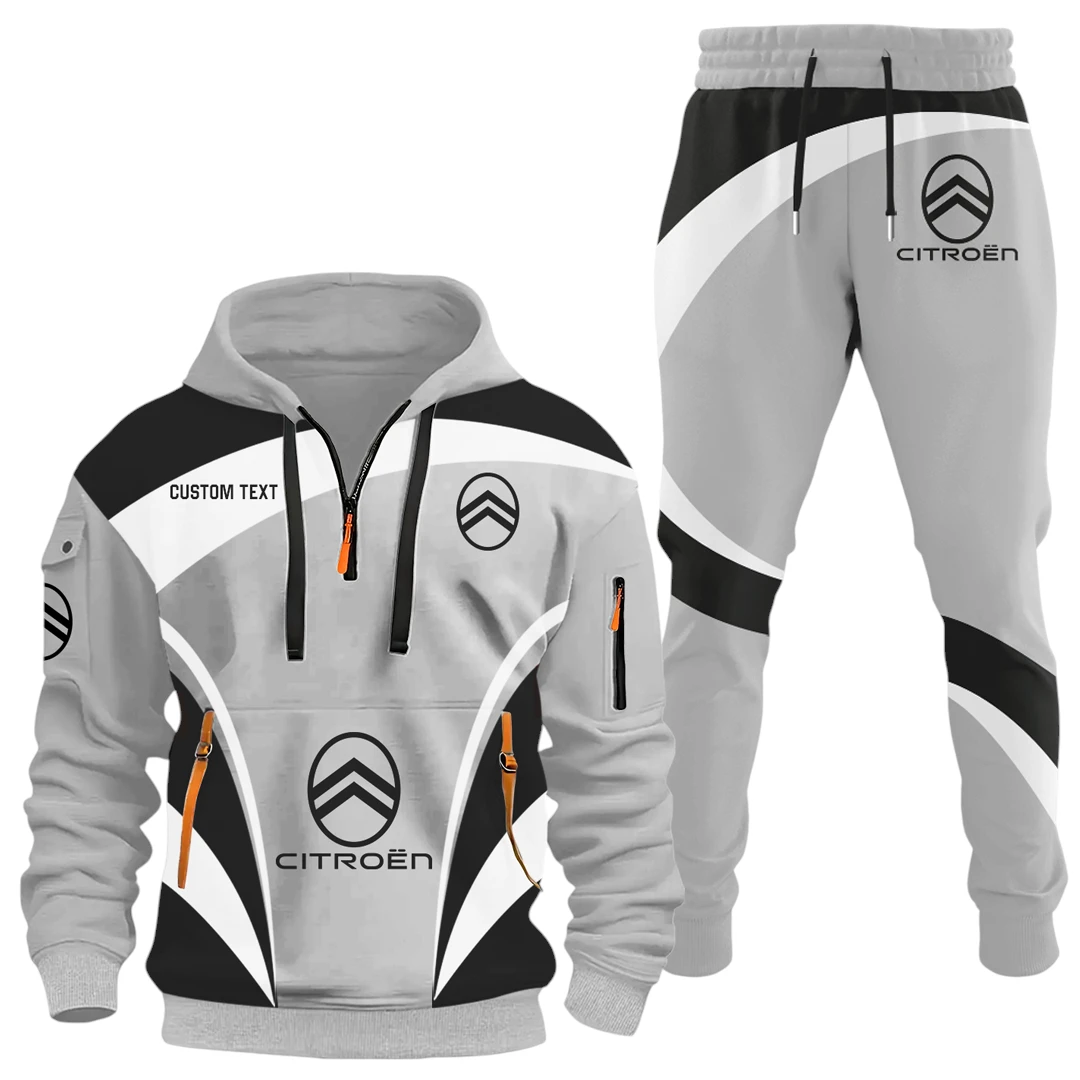 Citroen Half Zip Hoodie x Long Pants Set All-over Print, Custom Name HIDI140325Y26QZ3HCIT Citroen Half Zip Hoodie x Long Pants Set All-over Print, Custom Name HIDI140325Y26QZ3HCIT