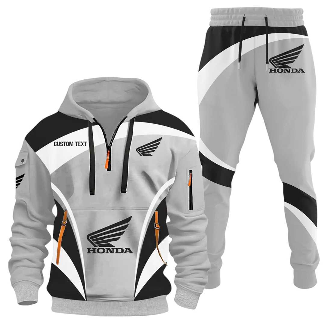 Honda Motor Half Zip Hoodie x Long Pants Set All-over Print, Custom Name HIDI150325Y26QZ3HHOM Honda Motor Half Zip Hoodie x Long Pants Set All-over Print, Custom Name HIDI150325Y26QZ3HHOM