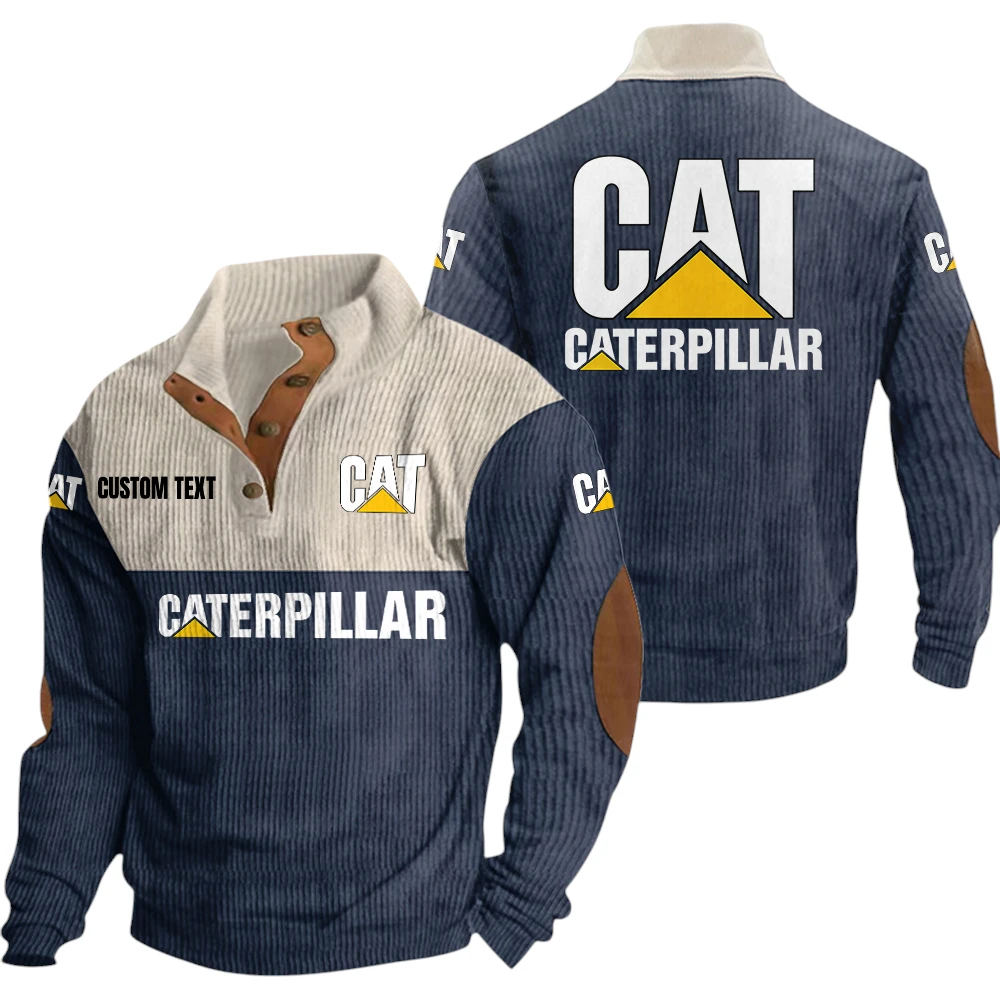 Caterpillar Exclusive Logo Knitted Ribbed Corduroy Sweatshirt Mid Stretch Stand Collar Pullover Sweater, Custom Text HG130325Y32RCSCT1CAT Caterpillar Exclusive Logo Knitted Ribbed Corduroy Sweatshirt Mid Stretch Stand Collar Pullover Sweater, Custom Text HG130325Y32RCSCT1CAT