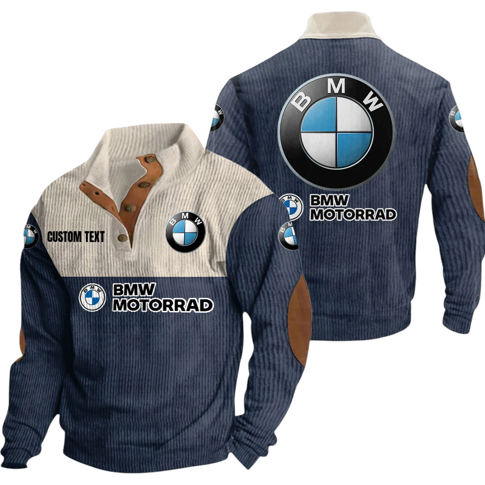 BMW Motorsport Knitted Ribbed Corduroy Sweatshirt Mid Stretch Stand Collar, Custom Text HG130325Y32RCSCT6BMW BMW Motorsport Knitted Ribbed Corduroy Sweatshirt Mid Stretch Stand Collar, Custom Text HG130325Y32RCSCT6BMW