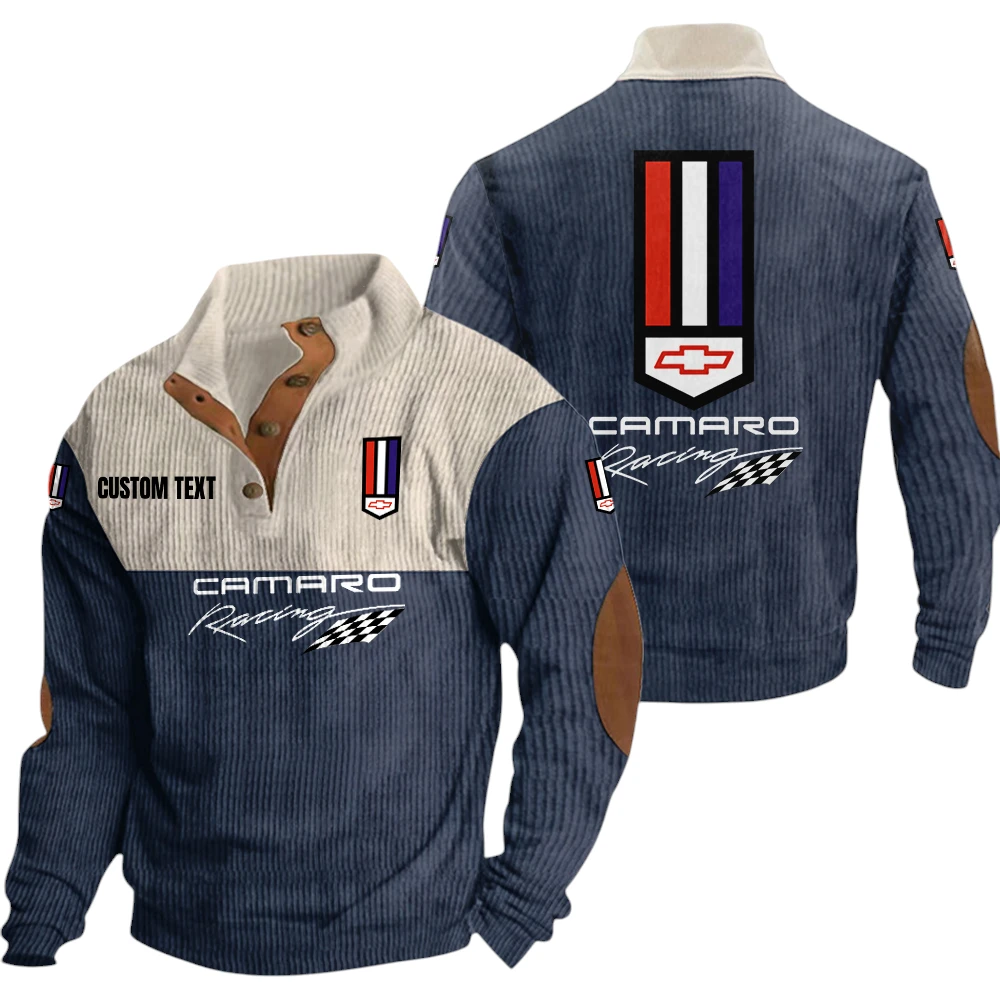 Camaro Racing Exclusive Logo Knitted Ribbed Corduroy Sweatshirt Mid Stretch Stand Collar Pullover Sweater, Custom Text HG140325Y32RCSCT1CAR Camaro Racing Exclusive Logo Knitted Ribbed Corduroy Sweatshirt Mid Stretch Stand Collar Pullover Sweater, Custom Text HG140325Y32RCSCT1CAR
