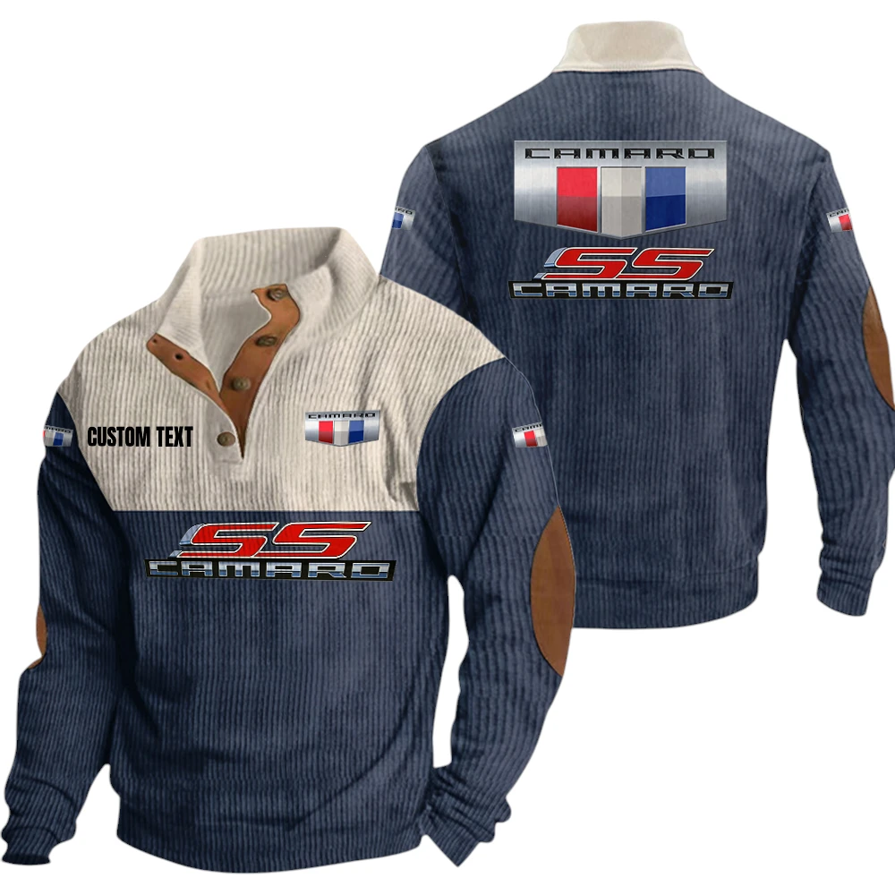 Camaro SS Exclusive Logo Knitted Ribbed Corduroy Sweatshirt Mid Stretch Stand Collar Pullover Sweater, Custom Text HG140325Y32RCSCT1CAS Camaro SS Exclusive Logo Knitted Ribbed Corduroy Sweatshirt Mid Stretch Stand Collar Pullover Sweater, Custom Text HG140325Y32RCSCT1CAS