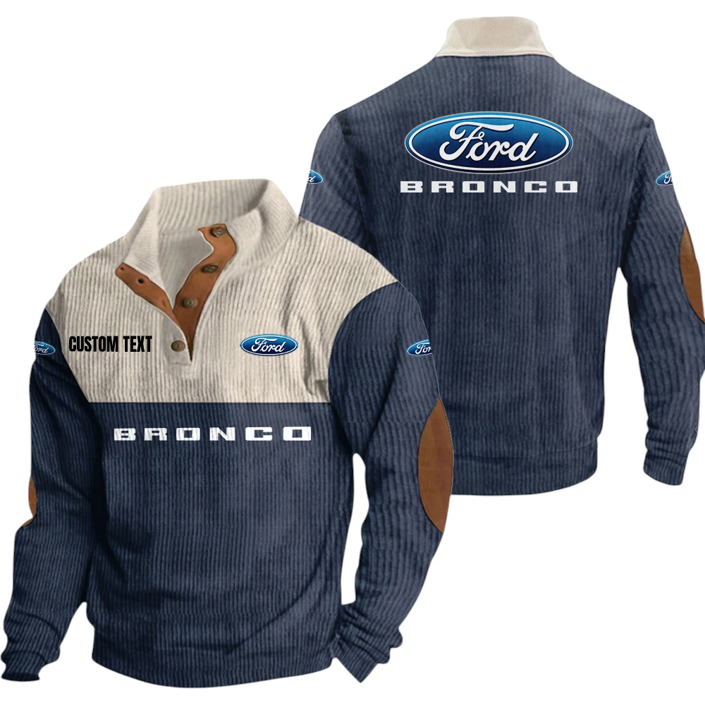 Ford Bronco Exclusive Logo Knitted Ribbed Corduroy Sweatshirt Mid Stretch Stand Collar Pullover Sweater, Custom Text HG140325Y32RCSCT1FOB Ford Bronco Exclusive Logo Knitted Ribbed Corduroy Sweatshirt Mid Stretch Stand Collar Pullover Sweater, Custom Text HG140325Y32RCSCT1FOB