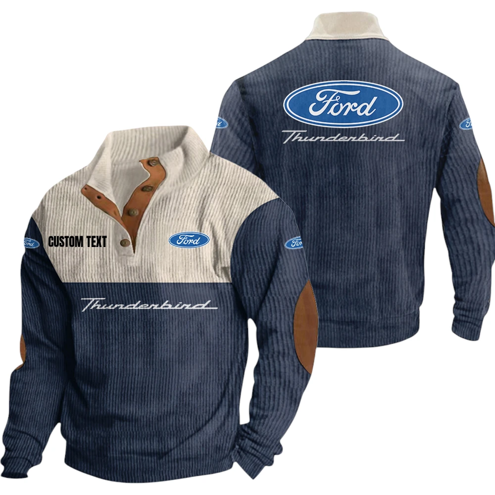 Ford Thunderbird Exclusive Logo Knitted Ribbed Corduroy Sweatshirt Mid Stretch Stand Collar Pullover Sweater, Custom Text HG140325Y32RCSCT1FOT Ford Thunderbird Exclusive Logo Knitted Ribbed Corduroy Sweatshirt Mid Stretch Stand Collar Pullover Sweater, Custom Text HG140325Y32RCSCT1FOT