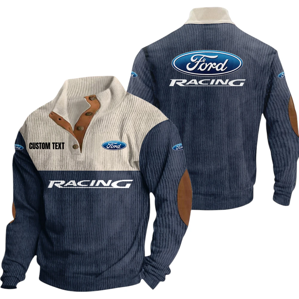 Ford Racing Exclusive Logo Knitted Ribbed Corduroy Sweatshirt Mid Stretch Stand Collar Pullover Sweater, Custom Text HG140325Y32RCSCT2FOR Ford Racing Exclusive Logo Knitted Ribbed Corduroy Sweatshirt Mid Stretch Stand Collar Pullover Sweater, Custom Text HG140325Y32RCSCT2FOR