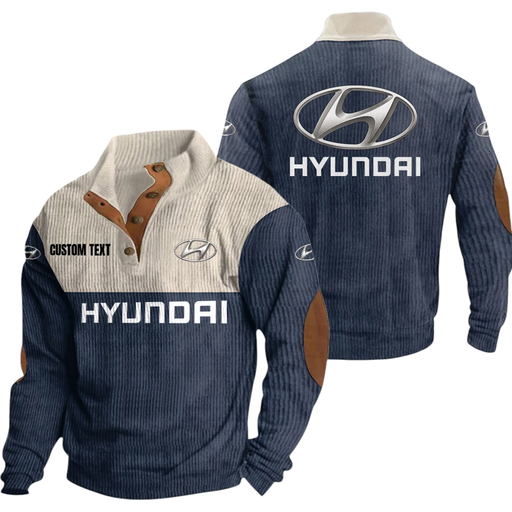 Hyundai Exclusive Logo Knitted Ribbed Corduroy Sweatshirt Mid Stretch Stand Collar Pullover Sweater, Custom Text HG150325Y32RCSCT1HYU Hyundai Exclusive Logo Knitted Ribbed Corduroy Sweatshirt Mid Stretch Stand Collar Pullover Sweater, Custom Text HG150325Y32RCSCT1HYU
