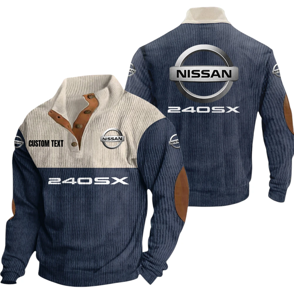 Nissan 240sx Exclusive Logo Knitted Ribbed Corduroy Sweatshirt Mid Stretch Stand Collar Pullover Sweater, Custom Text HG150325Y32RCSCT1NIS Nissan 240sx Exclusive Logo Knitted Ribbed Corduroy Sweatshirt Mid Stretch Stand Collar Pullover Sweater, Custom Text HG150325Y32RCSCT1NIS
