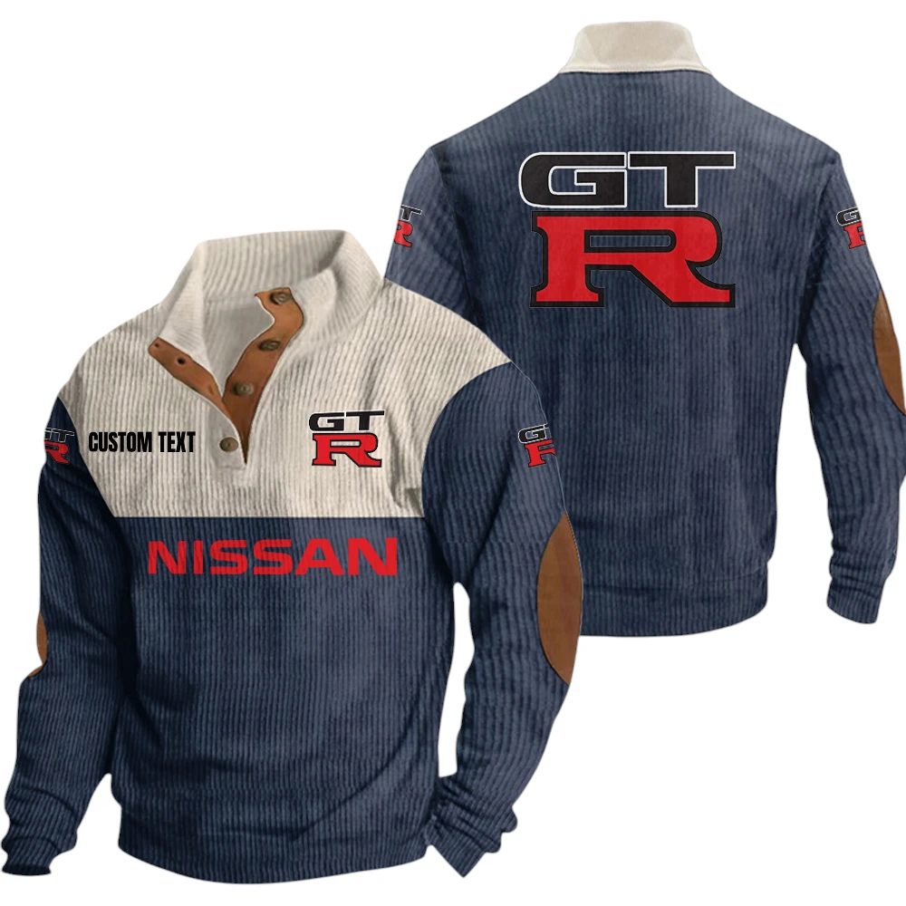 Nissan GTR Exclusive Logo Knitted Ribbed Corduroy Sweatshirt Mid Stretch Stand Collar Pullover Sweater, Custom Text HG170325Y32RCSCT1NIS Nissan GTR Exclusive Logo Knitted Ribbed Corduroy Sweatshirt Mid Stretch Stand Collar Pullover Sweater, Custom Text HG170325Y32RCSCT1NIS