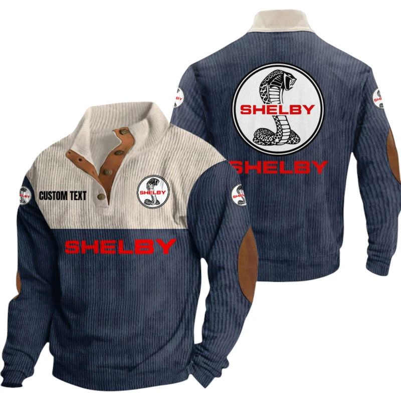 Shelby Cobra Exclusive Logo Knitted Ribbed Corduroy Sweatshirt Mid Stretch Stand Collar Pullover Sweater, Custom Text HG170325Y32RCSCT1SHC Shelby Cobra Exclusive Logo Knitted Ribbed Corduroy Sweatshirt Mid Stretch Stand Collar Pullover Sweater, Custom Text HG170325Y32RCSCT1SHC