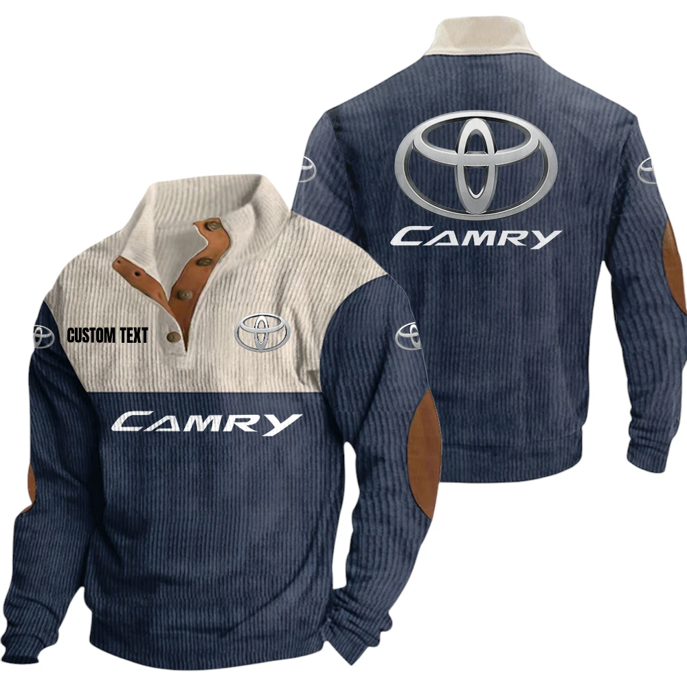 Toyota Camry Exclusive Logo Knitted Ribbed Corduroy Sweatshirt Mid Stretch Stand Collar Pullover Sweater, Custom Text HG170325Y32RCSCT1TOC Toyota Camry Exclusive Logo Knitted Ribbed Corduroy Sweatshirt Mid Stretch Stand Collar Pullover Sweater, Custom Text HG170325Y32RCSCT1TOC