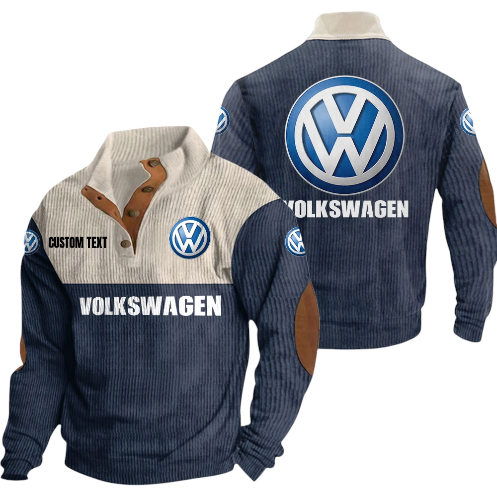Volkswagen Exclusive Logo Knitted Ribbed Corduroy Sweatshirt Mid Stretch Stand Collar Pullover Sweater, Custom Text HG180325Y32RCSCT1VOL Volkswagen Exclusive Logo Knitted Ribbed Corduroy Sweatshirt Mid Stretch Stand Collar Pullover Sweater, Custom Text HG180325Y32RCSCT1VOL