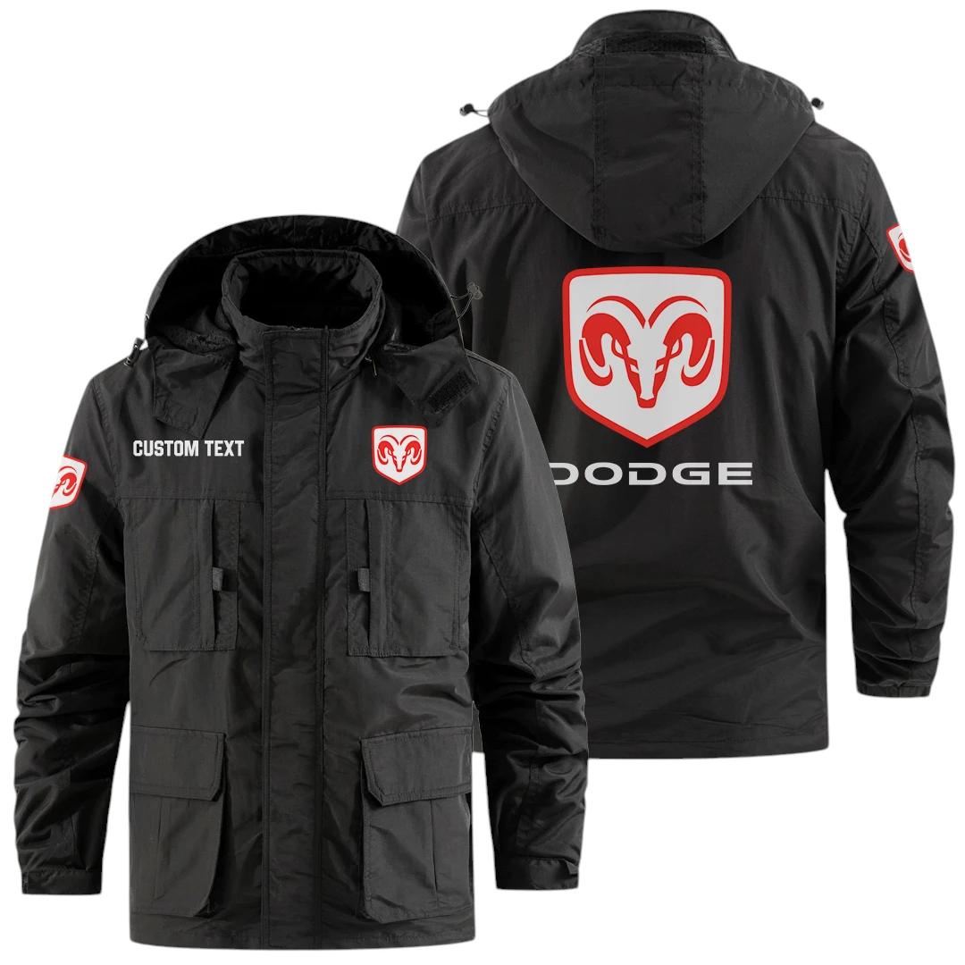 Dodge Exclusive Logo Windbreaker Jacket Hooded Detachable, Outdoor Jacket Multi Pocket, Custom Name HIDI170325Y26WMPDOD Dodge Exclusive Logo Windbreaker Jacket Hooded Detachable, Outdoor Jacket Multi Pocket, Custom Name HIDI170325Y26WMPDOD