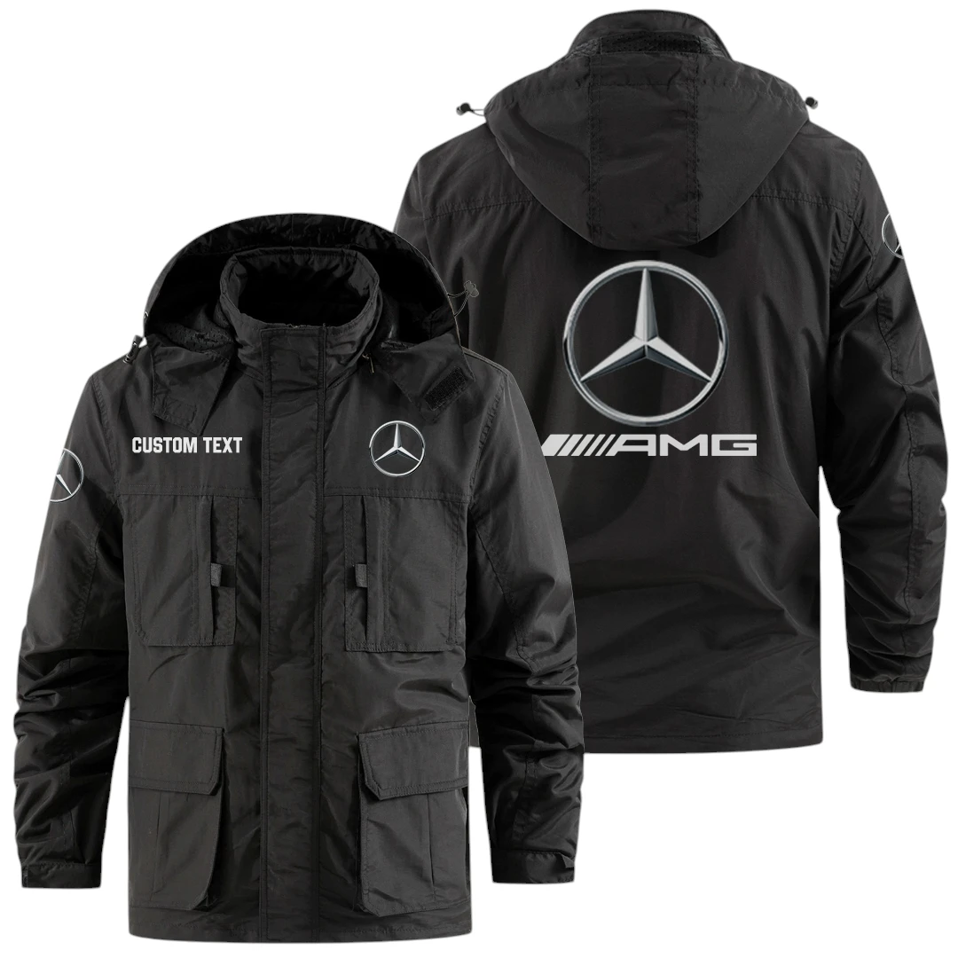 Mercedes AMG Exclusive Logo Windbreaker Jacket Hooded Detachable, Outdoor Jacket Multi Pocket, Custom Name HIDI170325Y26WMPMAG Mercedes AMG Exclusive Logo Windbreaker Jacket Hooded Detachable, Outdoor Jacket Multi Pocket, Custom Name HIDI170325Y26WMPMAG