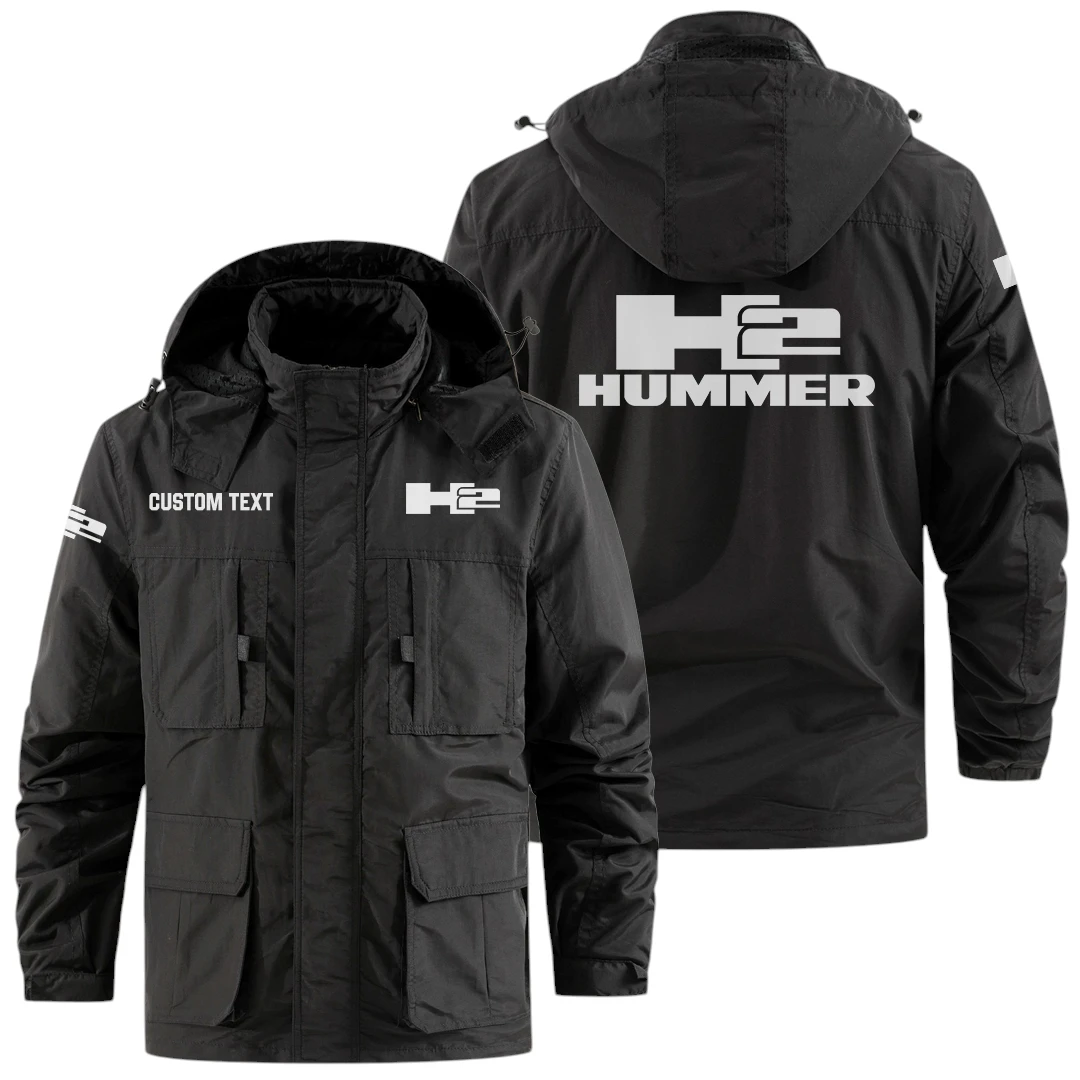 Hummer H2 Exclusive Logo Windbreaker Jacket Hooded Detachable, Outdoor Jacket Multi Pocket, Custom Name HIDI180325Y26WMPH2H Hummer H2 Exclusive Logo Windbreaker Jacket Hooded Detachable, Outdoor Jacket Multi Pocket, Custom Name HIDI180325Y26WMPH2H