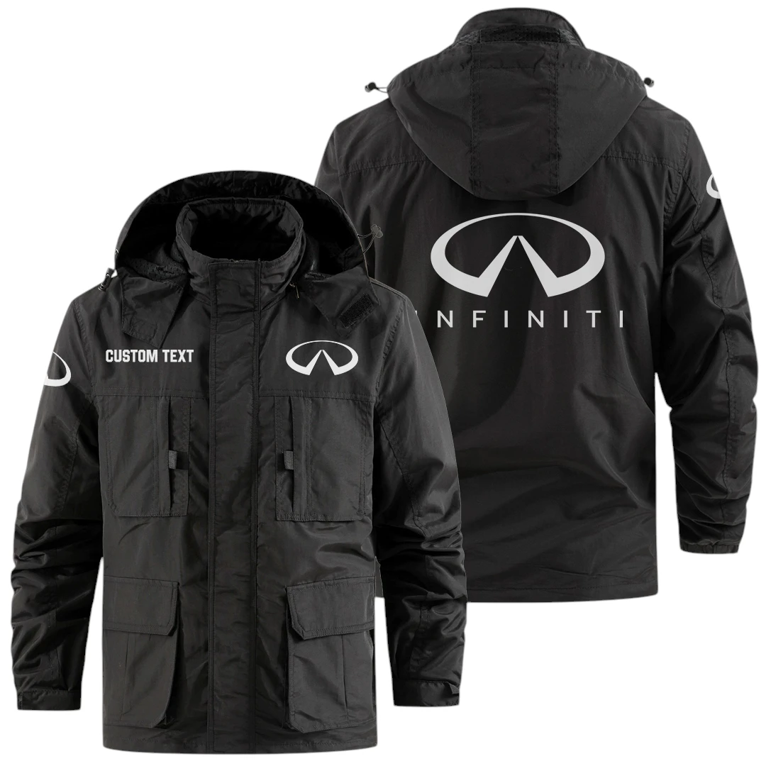 Infiniti Exclusive Logo Windbreaker Jacket Hooded Detachable, Outdoor Jacket Multi Pocket, Custom Name HIDI180325Y26WMPINF Infiniti Exclusive Logo Windbreaker Jacket Hooded Detachable, Outdoor Jacket Multi Pocket, Custom Name HIDI180325Y26WMPINF